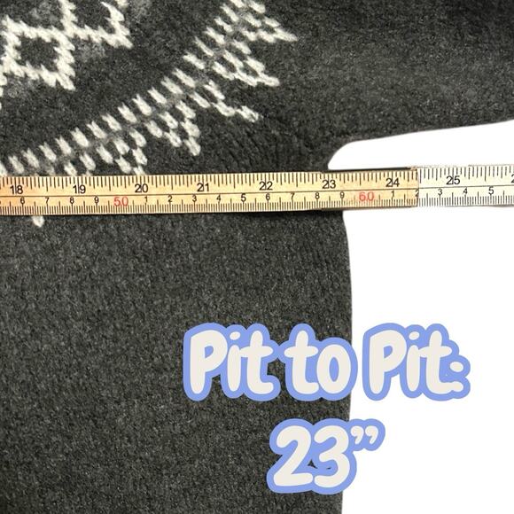 Abercrombie Fitch Gray Nordic Fair Isle Turtleneck Sweater Womens M Cozy Winter - Picture 6 of 8